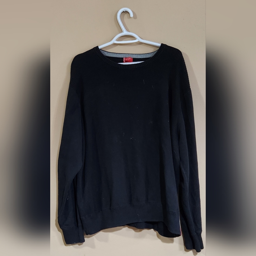 Levi's Men's XXL Black Long Sleeve Rib Knit Crew Neck Pullover Cotton Sweater